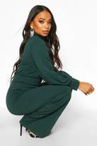 Thumbnail for your product : boohoo Petite High Neck Wide Leg Jumpsuit