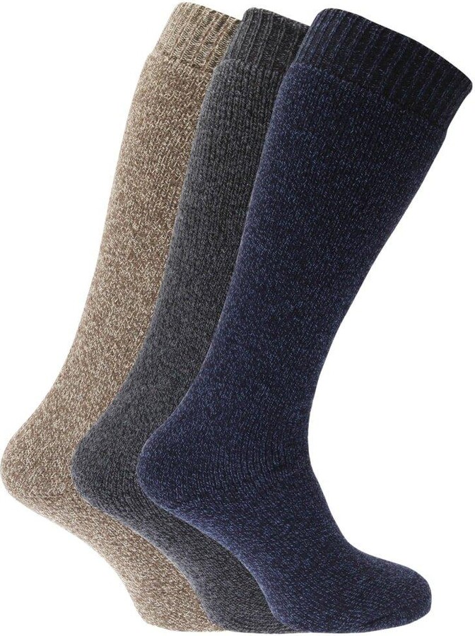 Universal Textiles Thermal Wool Blend Long Wellington Boot Socks (Pack