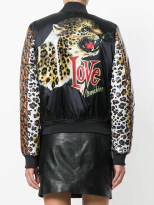 Love Moschino cheetah print bomber jacket
