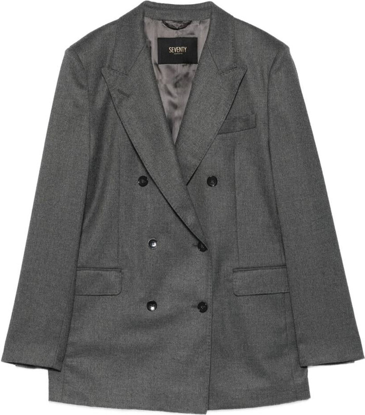 Seventy Grey Double-Breasted Blazer