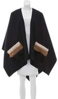 Thumbnail for your product : Donni Charm Fur-Trimmed Wool Cape w/ Tags