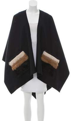 Donni Charm Fur-Trimmed Wool Cape w/ Tags