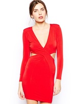 Thumbnail for your product : AX Paris Twist Front Cut-Out Dress with Long Sleeves