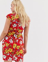 Thumbnail for your product : QED London wrap front tulip dress