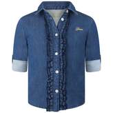 Thumbnail for your product : GUESS GuessGirls Blue Denim Embroidered Shirt
