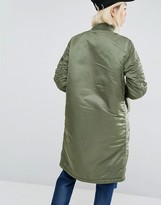 Thumbnail for your product : Alpha Industries MA-1 Longline Bomber Jacket with Contrast Lining