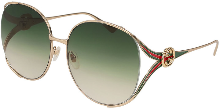 Gucci Oval Web GG Sunglasses - ShopStyle