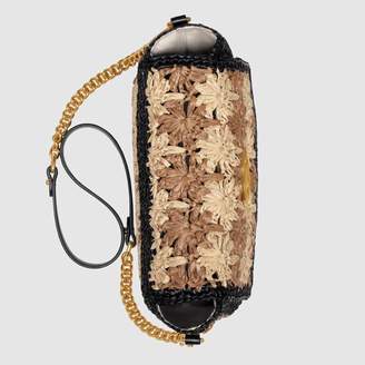 Gucci GG Marmont raffia small shoulder bag