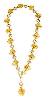 Chanel Crystal & Matelassé Link Necklace