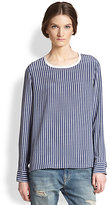 Thumbnail for your product : Equipment Liam Silk Striped Blouse