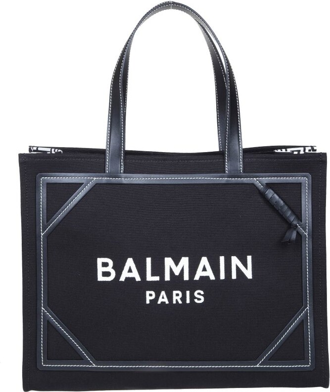 Balmain Logo Detailed Top Handle Bag - ShopStyle