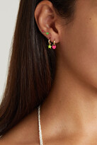 Thumbnail for your product : Alison Lou Tiny Heart Huggy 14-karat Gold And Enamel Single Hoop Earring - One size