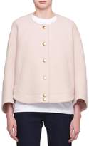 Thumbnail for your product : Chloé Snap-Front Wool-Blend Short Bomber Coat