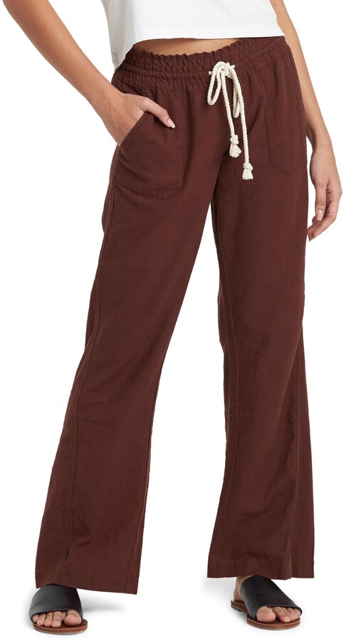 petite linen beach pants