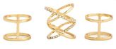 Thumbnail for your product : Charlotte Russe Crisscrossing & Stacked Cage Rings - 3 Pack