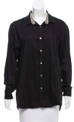 Ted Baker Long Sleeve Button-Up Top Black Long Sleeve Button-Up Top