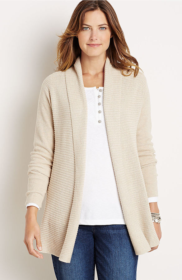 J. Jill Mixedtextures open cardigan ShopStyle Petite Sweaters