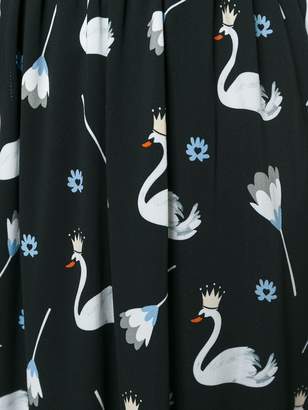 Markus Lupfer Swan Princess print 'Zoe' skirt