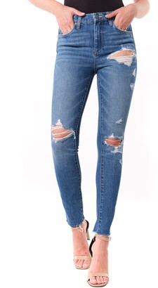blank denim distressed skinny jeans