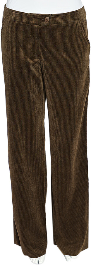 Giorgio Armani Brown Corduroy Wide Leg Pants M