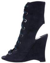 Thumbnail for your product : Prada Suede Lace-Up Wedges