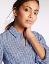 Thumbnail for your product : Marks and Spencer Pure Linen Striped Long Sleeve Shirt