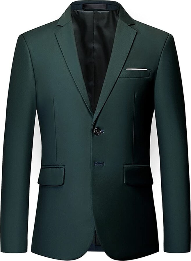 JINIDU Men's Casual Sports Coats One Button Smart Slim Fit Suit Blazer Jacket 