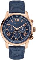 Thumbnail for your product : GUESS Horizon Chronograph Rose Gold and Blue Croco Leather Strap Mens Watch