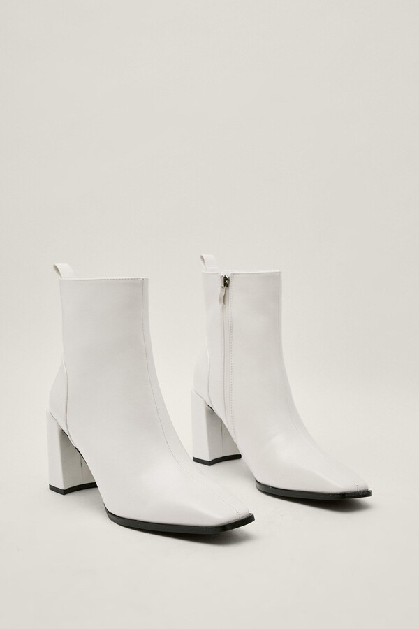 white patent booties