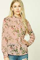 Thumbnail for your product : Forever 21 Floral and Bird Mock Neck Shirt