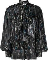 Thumbnail for your product : Erdem Floral-Print Tied-Neck Blouse