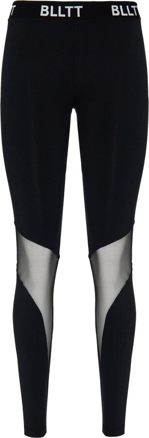 Urban Threads Tall sports leggings with mesh panels in black