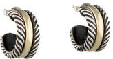 Thumbnail for your product : David Yurman Two-Tone Classic Cable Hoop Earrings