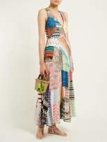 Thumbnail for your product : Missoni Zigzag Patchwork Silk-blend Dress - Womens - Pink Multi