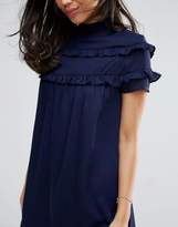 Thumbnail for your product : Fashion Union High Neck Dress With Double Frill