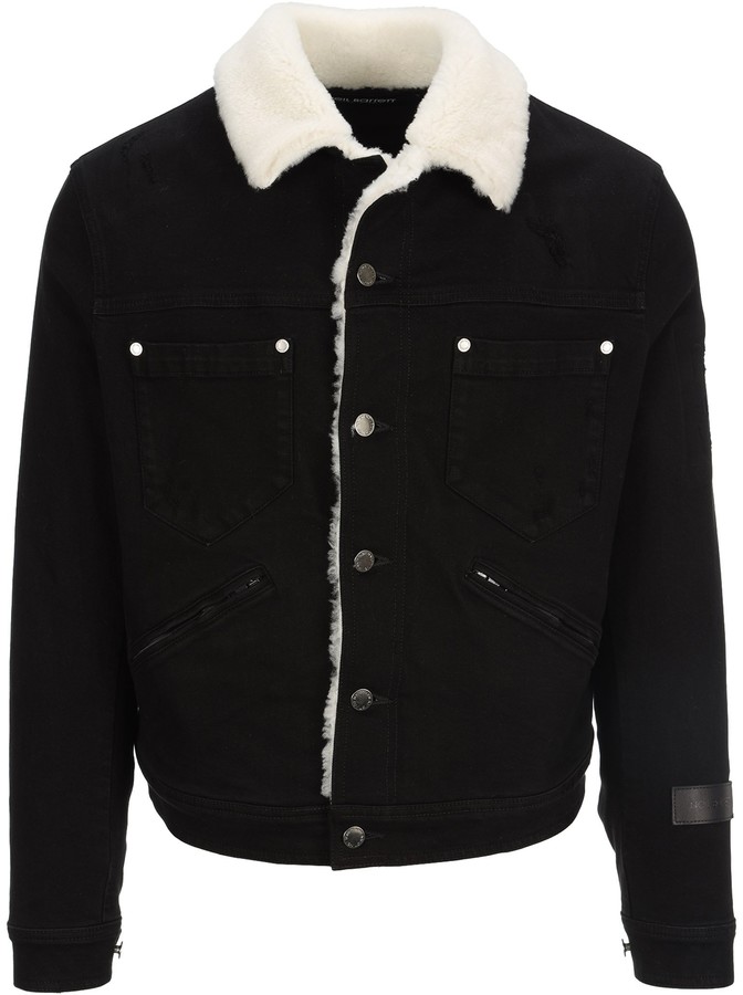 denim shearling jacket mens