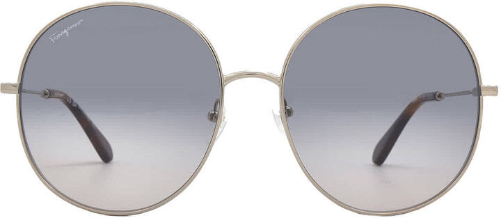 Ferragamo Blue Gradient Round Ladies Sunglasses SF299S 688 60