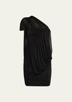 Thumbnail for your product : Rick Owens Ruched Jersey One-Shoulder Mini Dress