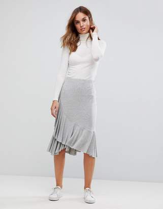Vero Moda Ruffle Side Midi Skirt