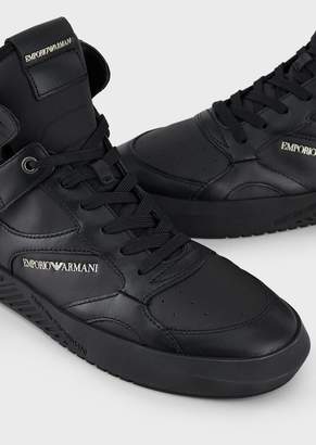 Emporio Armani High-Top Sneakers With Contrasting Inserts