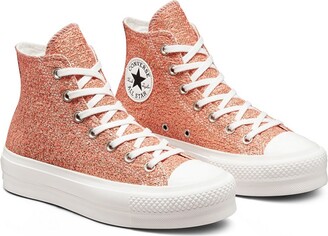 mundstykke scaring Theseus Converse Chuck Taylor All Star Hi Lift Golden Repair knit platform sneakers  in healing clay - ShopStyle