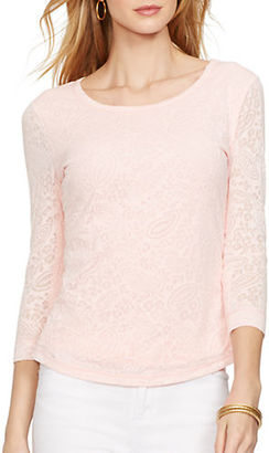 Lauren Ralph Lauren Floral-Burnout Scoopneck Shirt
