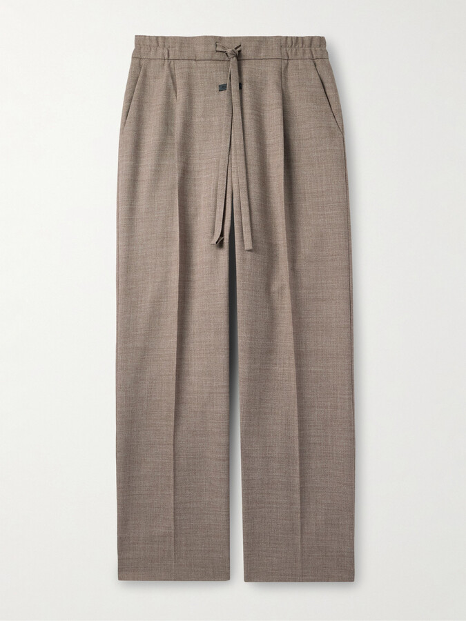 Fear Of God Classic Straight-Leg Pleated Wool Drawstring Trousers