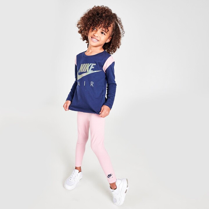 Nike Girls' Little Kids' Air Colorblock Crewneck Sweatshirt and Leggings  Set - ShopStyle