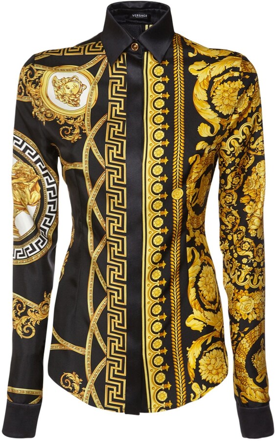 Versace Printed Silk Shirts | Shop the world's largest collection 