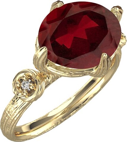 I. Reiss 14K 3.55 ct. tw. Diamond & Garnet Cocktail Ring