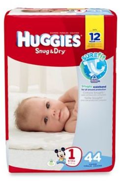 Huggies Snug & Dry 44-Count Size 1 Jumbo Pack Diapers