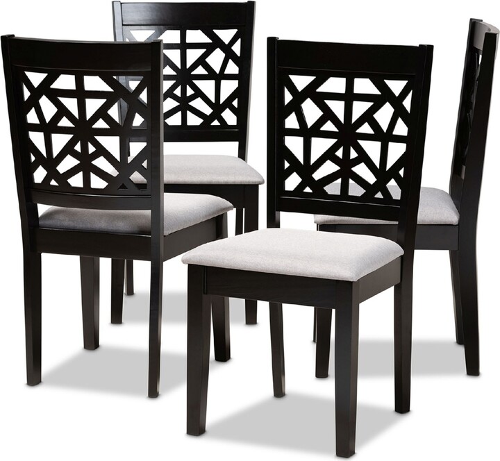 Baxton Studio Jackson Modern and Contemporary Fabric Upholstered 4 Piece Dining Chair Set