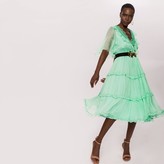 Thumbnail for your product : Nissa Silk & Lace Flared Dress