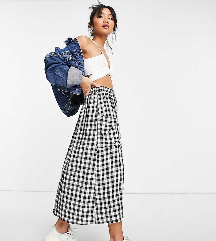 gingham skirt pockets